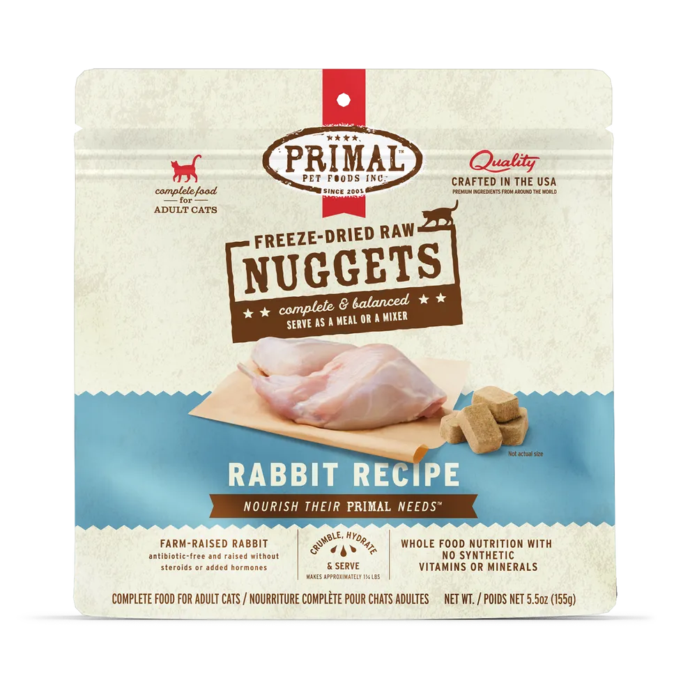 Primal Freeze Dried Nuggets Grain Free Rabbit Formula Cat Food healthy cat food, premium dry cat food