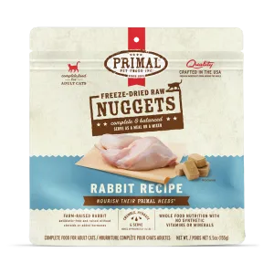 Primal Freeze Dried Nuggets Grain Free Rabbit Formula Cat Food freeze dried cat food, raw cat food