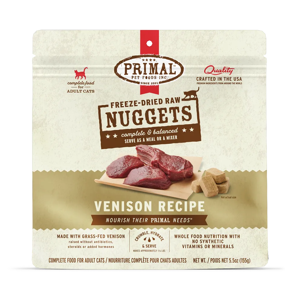 Primal Freeze Dried Nuggets Venison Formula Complete Diet for Cats healthy cat food, premium dry cat food