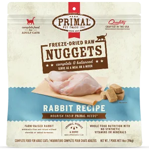 Primal Freeze Dried Rabbit Nuggets For Cats adult cat food, best cat food for adults