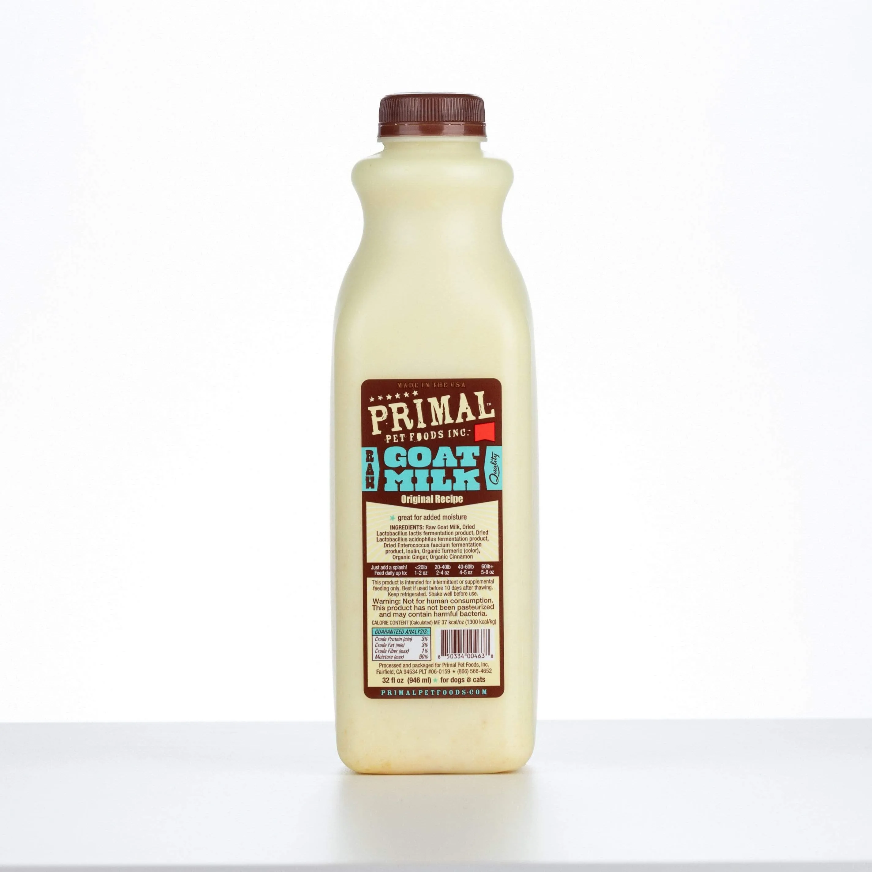 Primal Original Raw Frozen Goat Milk Bowl Booster for Cats and Dogs raw food for cats, raw meat cat diet