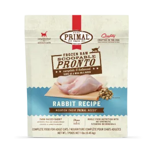 Primal Pronto Raw Frozen Rabbit Recipe Food For Cats raw food for cats, raw meat cat diet