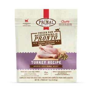 Primal Pronto Raw Frozen Turkey Recipe Food For Cats raw food for cats, raw meat cat diet