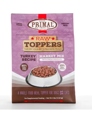 Primal Turkey Market Mix Raw Frozen Topper healthy cat food, premium dry cat food