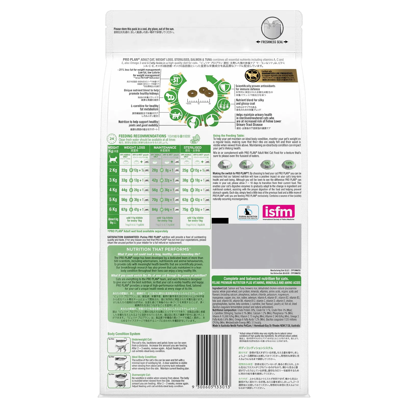 Pro Plan Cat Food Adult Weight Loss Sterilised Salmon & Tuna