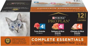 PRO PLAN Complete Essentials Favourites Variety Pack (12x85g) dry cat food, cat kibble