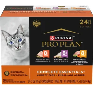 PRO PLAN Complete Essentials Variety Pack 24x85g dry cat food, cat kibble