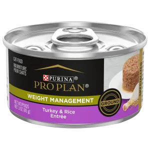 ProPlan Cat Adult Weight Management Turkey & Rice Entre Ground 3oz adult cat food, best cat food for adults