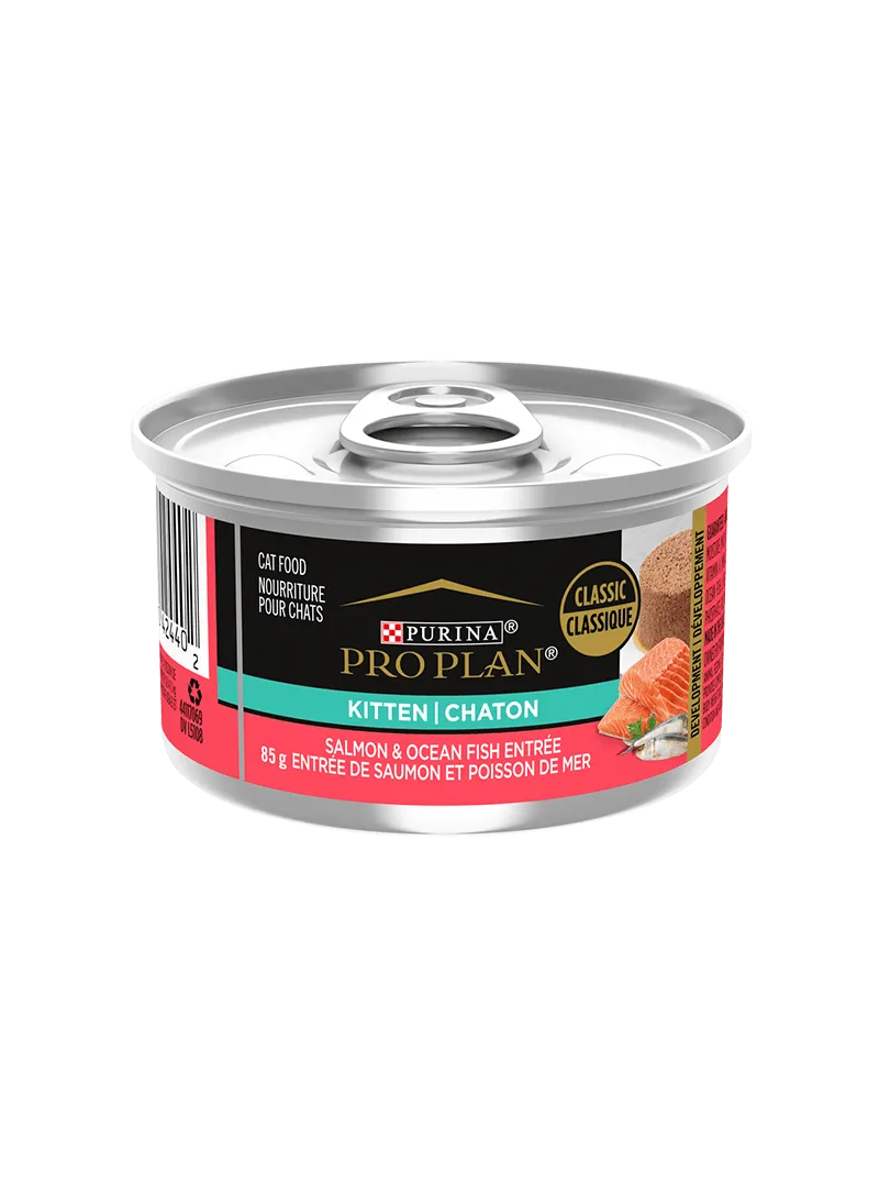 ProPlan Kitten Salmon & Ocean Fish Entre 3oz kitten care supplies, kitten milk replacer