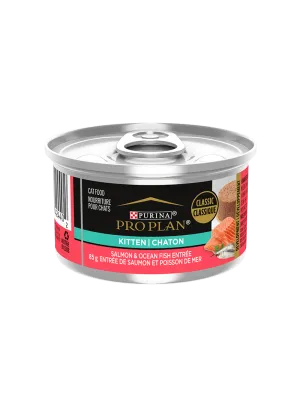 ProPlan Kitten Salmon & Ocean Fish Entre 3oz kitten care supplies, kitten milk replacer