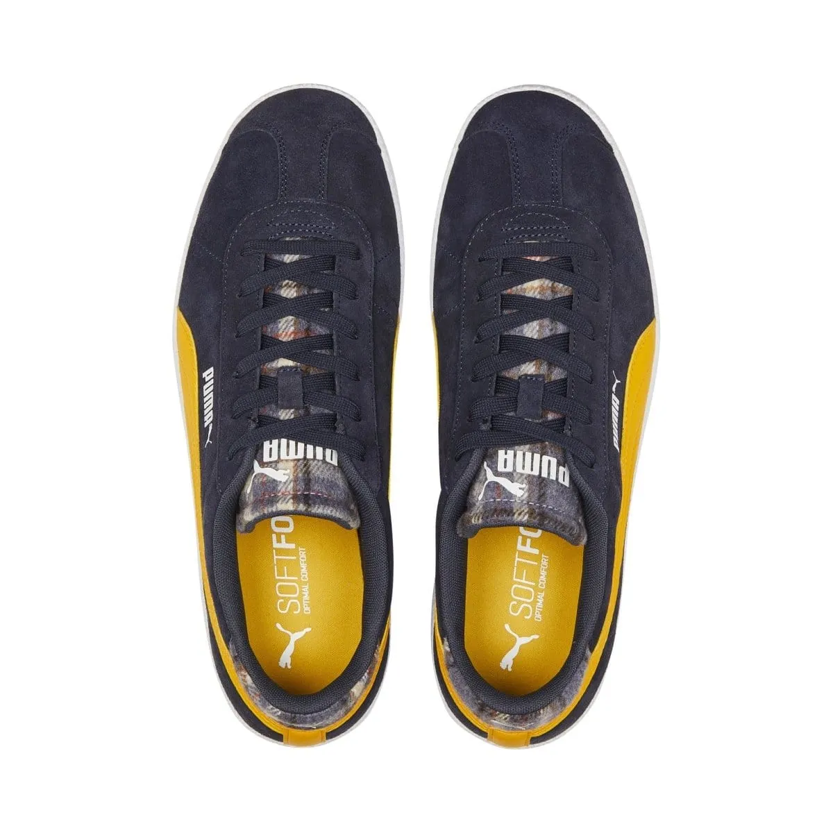 PUMA MEN'S CLUB NAVY/YELLOW PLAID SHOE Cothing_Mens-Puma