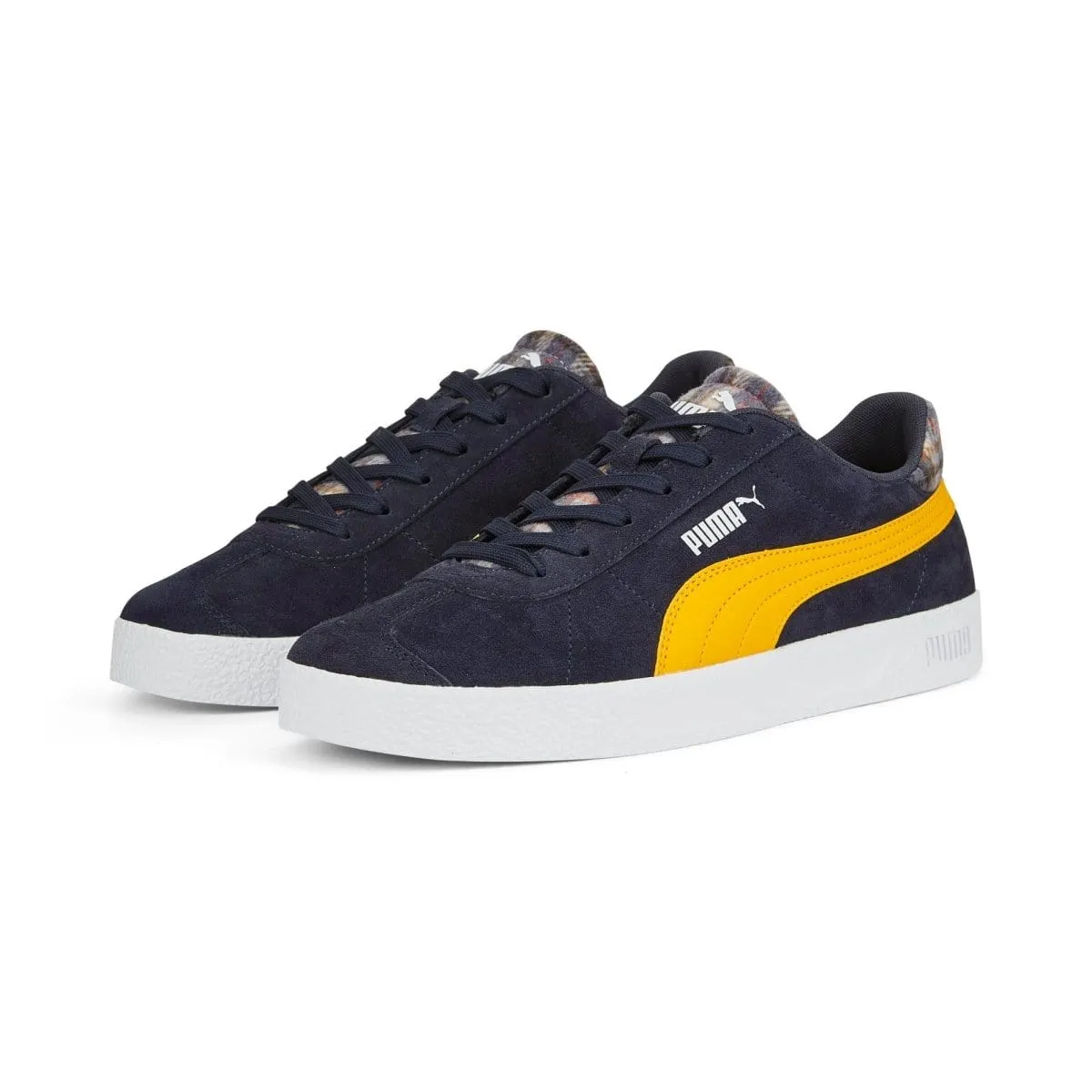 PUMA MEN'S CLUB NAVY/YELLOW PLAID SHOE Cothing_Mens-Puma