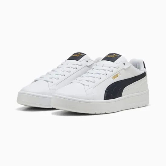 PUMA MEN'S COURT CLASSICO WHITE/BLACK SNEAKER SHOES Cothing_Mens-Puma