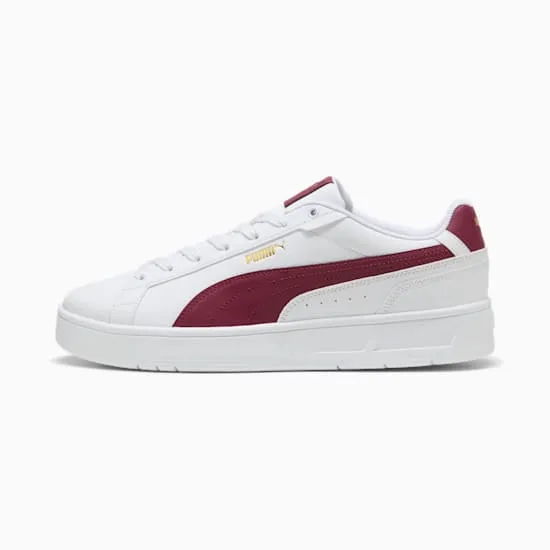 PUMA MEN'S COURT CLASSICO WHITE/RED SNEAKER SHOES Cothing_Mens-Puma