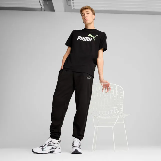PUMA MEN'S ESSENTALS LOGO FLEECE BLACK TRACKPANTS Cothing_Mens-Puma