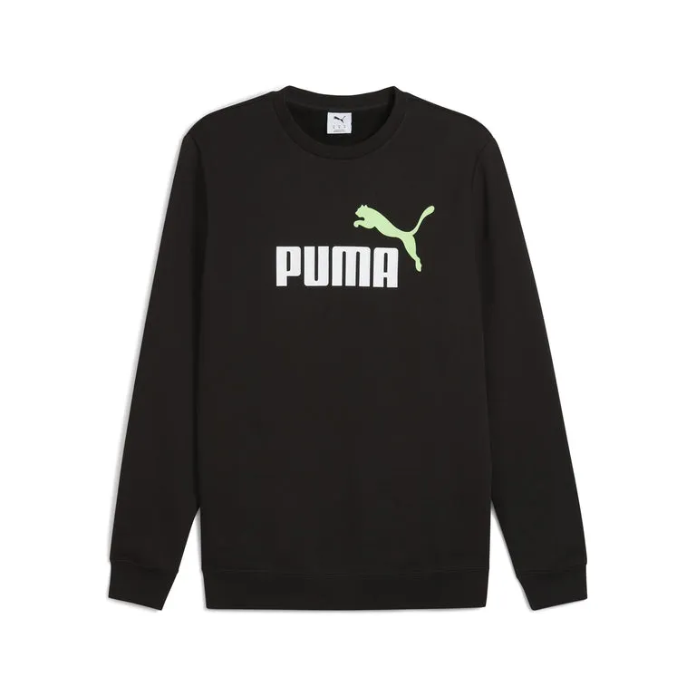 PUMA MEN'S ESSENTIALS 2COLOUR LOGO FLEECE BLACK SWEATER Cothing_Mens-Puma