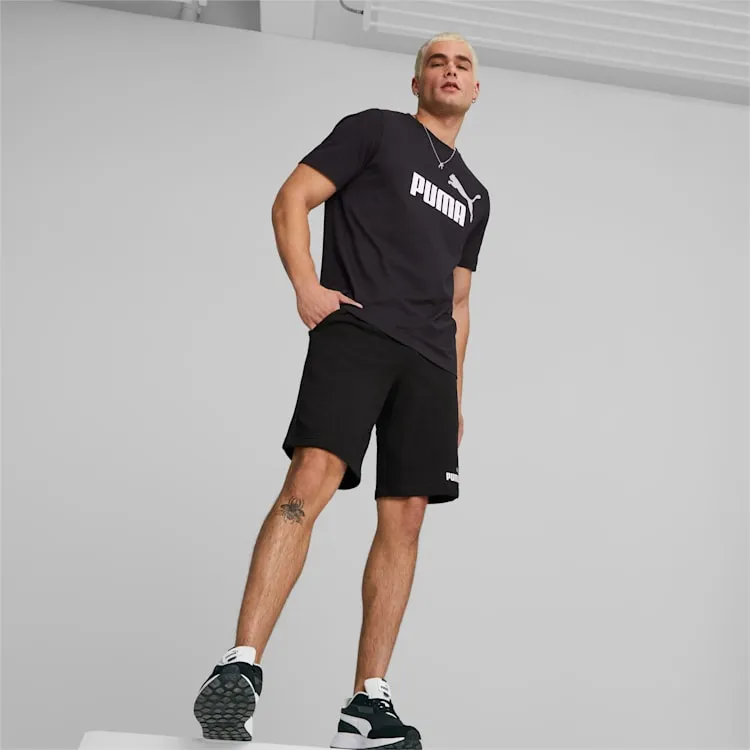 PUMA MEN'S ESSENTIALS 2TONE BLACK SHORT Cothing_Mens-Puma