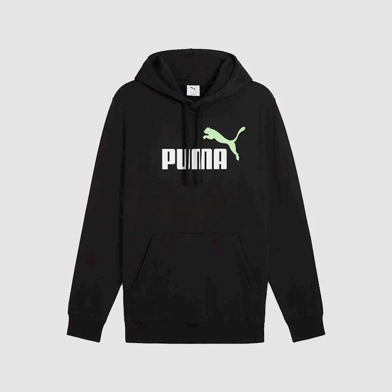 PUMA MEN'S ESSENTIALS BIG LOGO FLEECE BLACK HOODIE Cothing_Mens-Puma