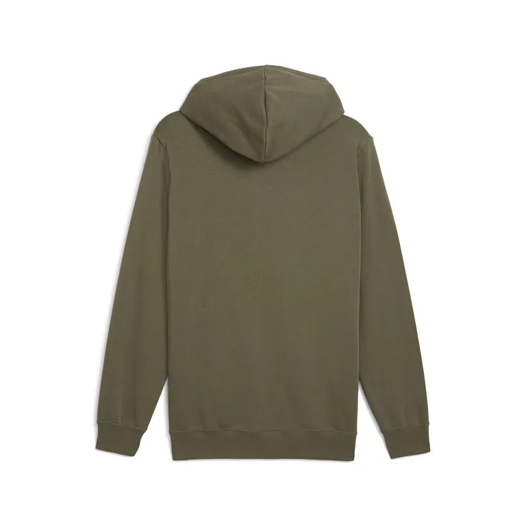 PUMA MEN'S ESSENTIALS BIG LOGO FLEECE GREEN HOODIE Cothing_Mens-Puma