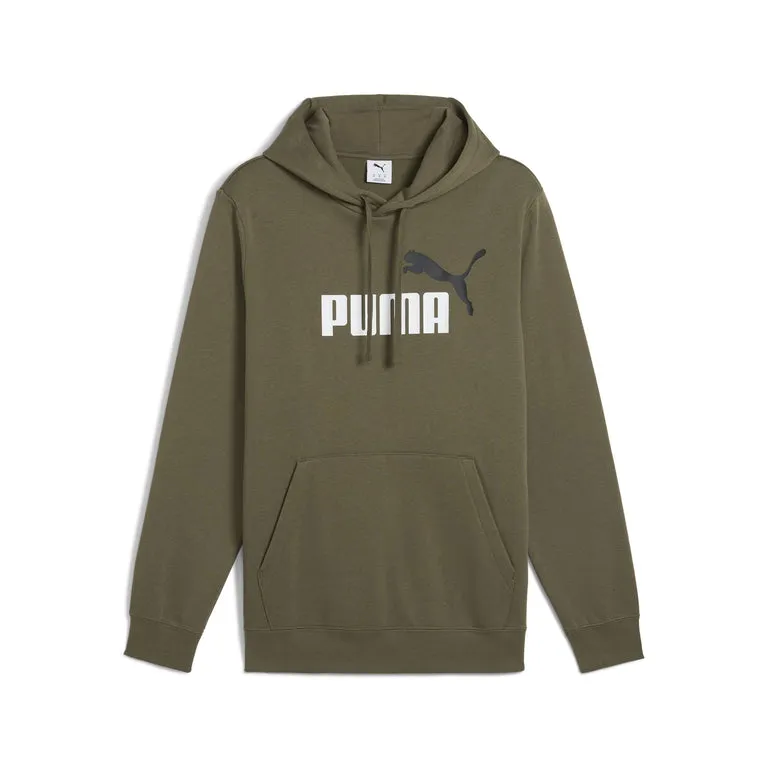 PUMA MEN'S ESSENTIALS BIG LOGO FLEECE GREEN HOODIE Cothing_Mens-Puma