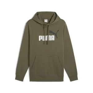 PUMA MEN'S ESSENTIALS BIG LOGO FLEECE GREEN HOODIE Cothing_Mens-Puma