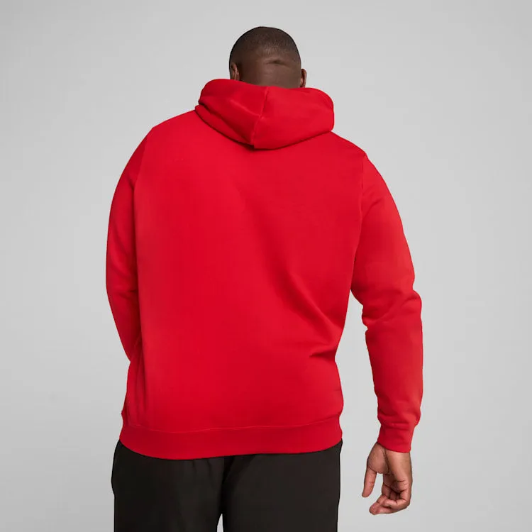 PUMA MEN'S ESSENTIALS LOGO FLEECE RED HOODIE Cothing_Mens-Puma