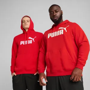 PUMA MEN'S ESSENTIALS LOGO FLEECE RED HOODIE Cothing_Mens-Puma