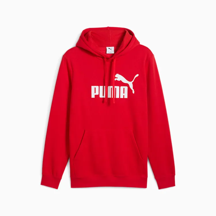 PUMA MEN'S ESSENTIALS LOGO FLEECE RED HOODIE Cothing_Mens-Puma