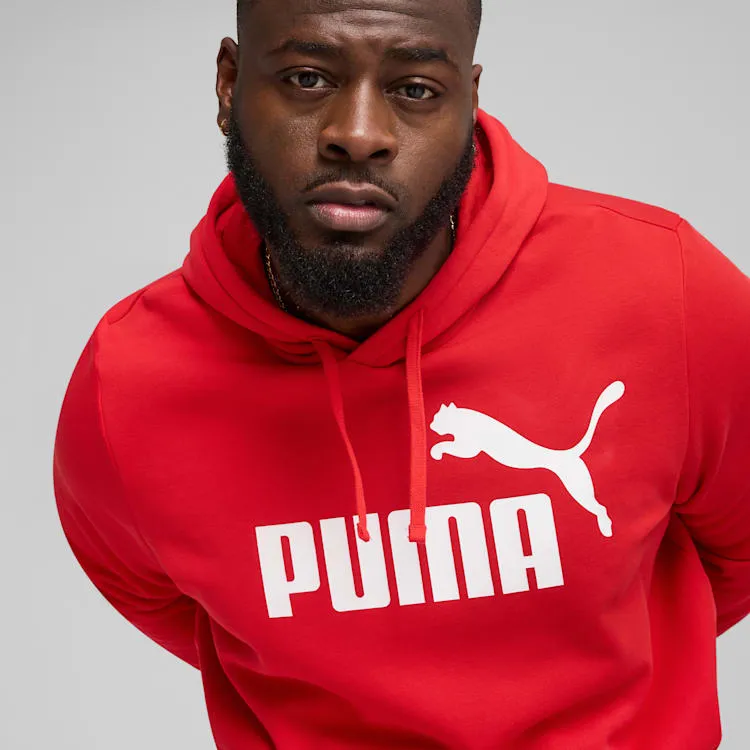 PUMA MEN'S ESSENTIALS LOGO FLEECE RED HOODIE Cothing_Mens-Puma