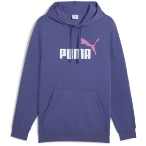 PUMA MEN'S ESSENTIALS LOGO TWO TONE FLEECE PURPLE HOODIE Cothing_Mens-Puma