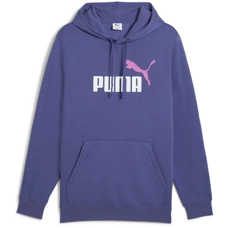 PUMA MEN'S ESSENTIALS LOGO TWO TONE FLEECE PURPLE HOODIE Cothing_Mens-Puma
