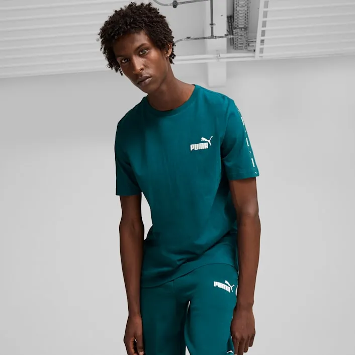 PUMA MEN'S ESSENTIALS TAPE GREEN TEE Cothing_Mens-Puma