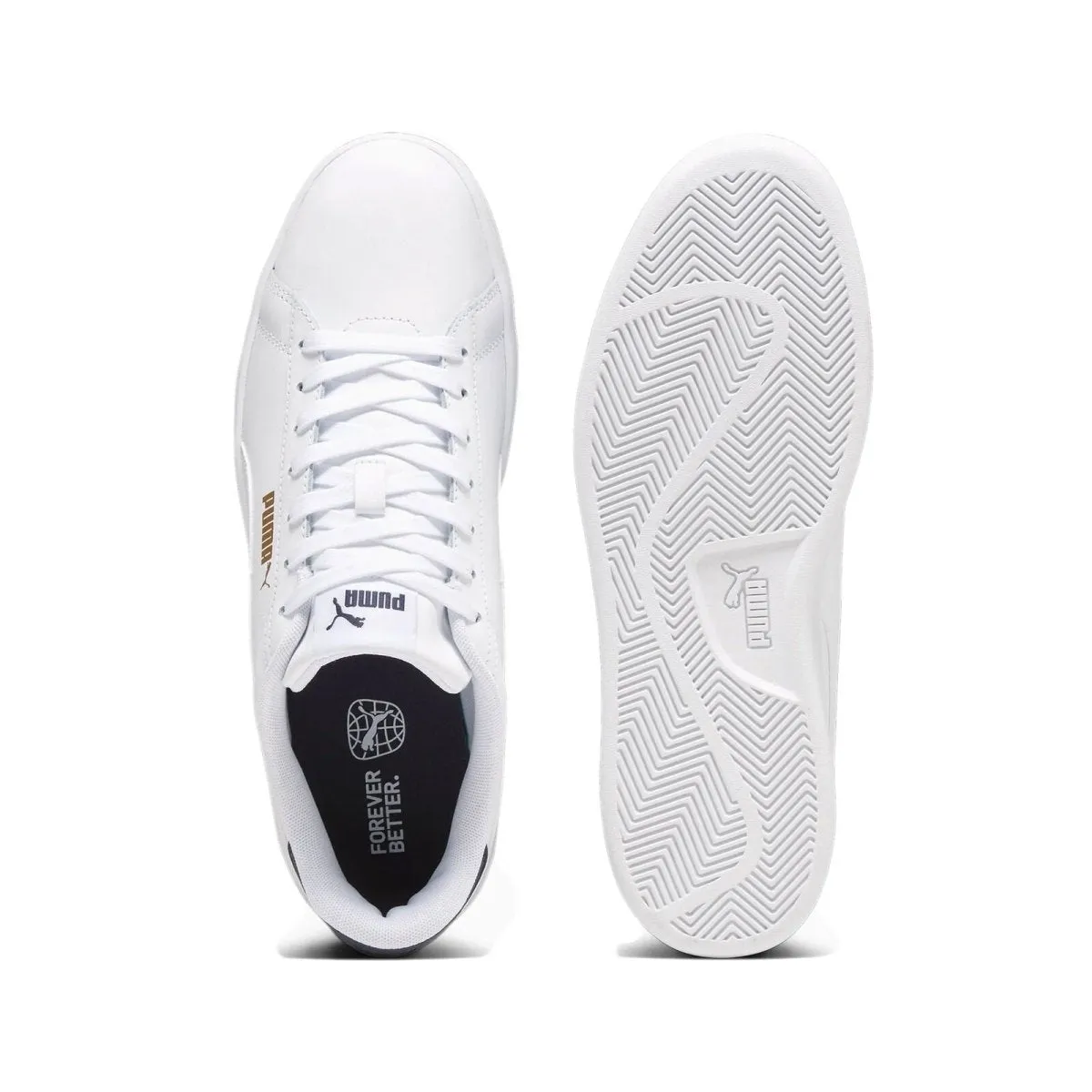PUMA MEN'S SMASH 3.0 WHITE/NAVY/GOLD SHOES Cothing_Mens-Puma