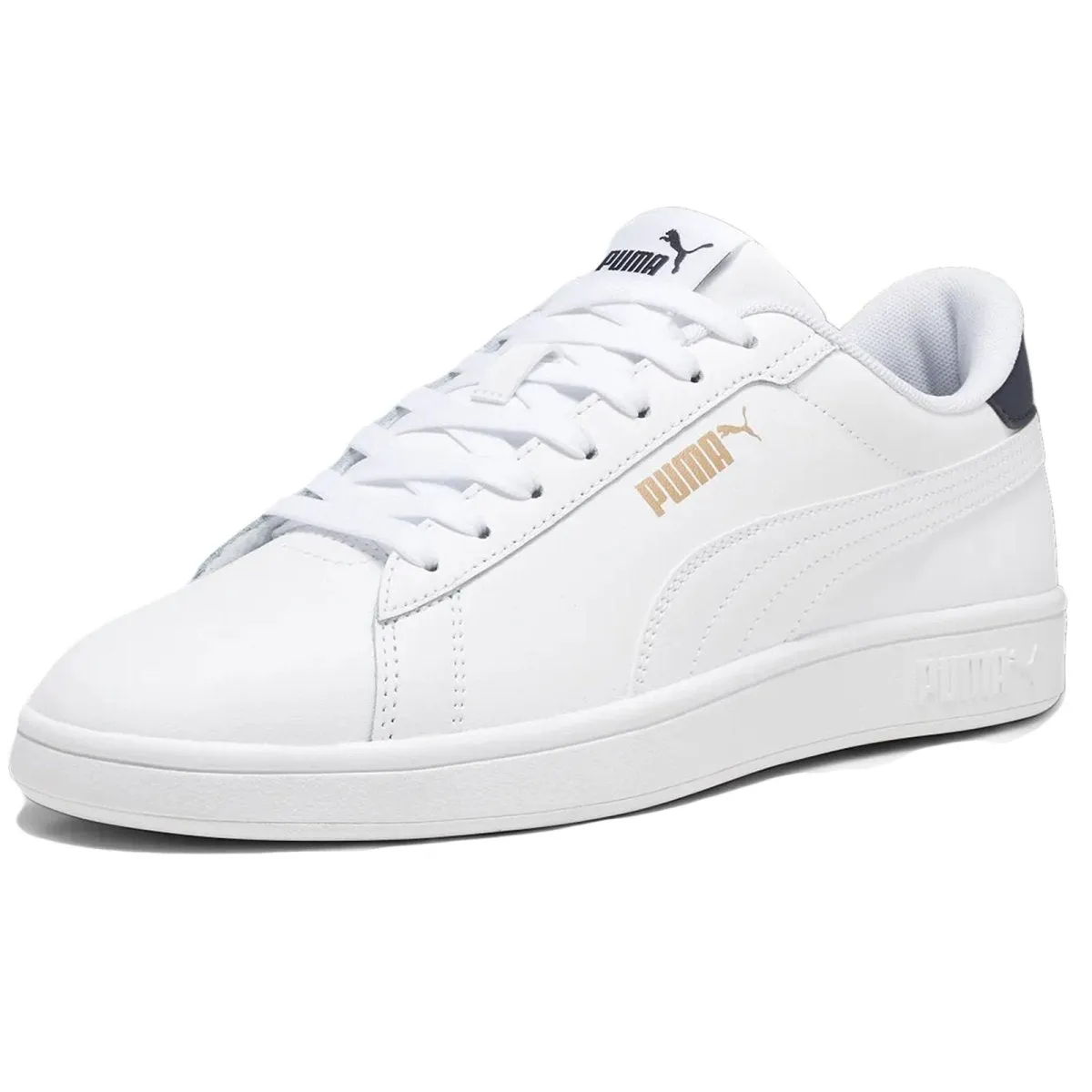 PUMA MEN'S SMASH 3.0 WHITE/NAVY/GOLD SHOES Cothing_Mens-Puma