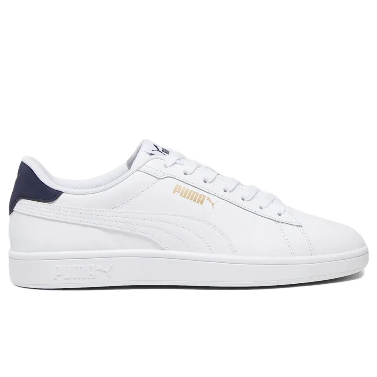 PUMA MEN'S SMASH 3.0 WHITE/NAVY/GOLD SHOES Cothing_Mens-Puma
