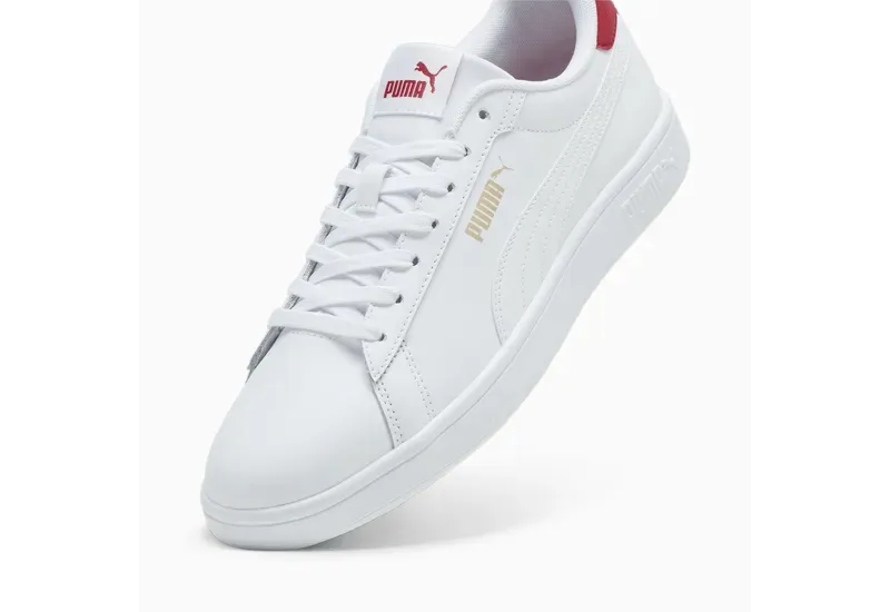 PUMA MEN'S SMASH 3.0 WHITE/RED SHOES Cothing_Mens-Puma
