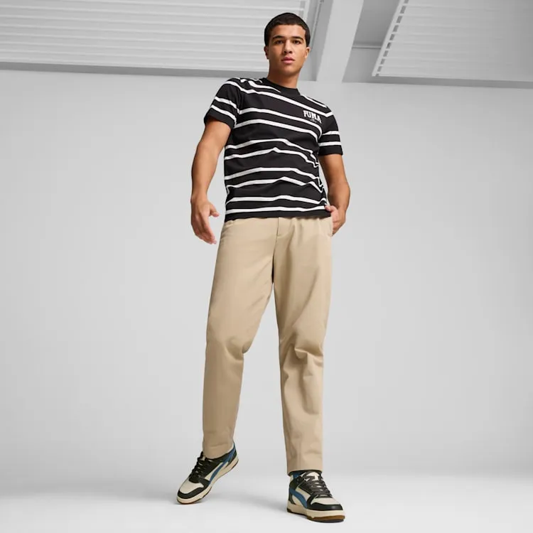 PUMA MEN'S SQUAD STRIPE BLACK TEE Cothing_Mens-Puma