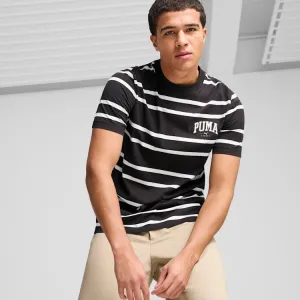 PUMA MEN'S SQUAD STRIPE BLACK TEE Cothing_Mens-Puma