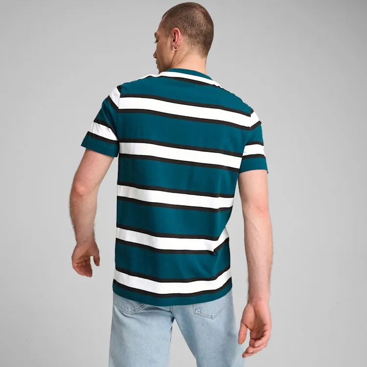 PUMA MEN'S SQUAD STRIPE GREEN TEE Cothing_Mens-Puma