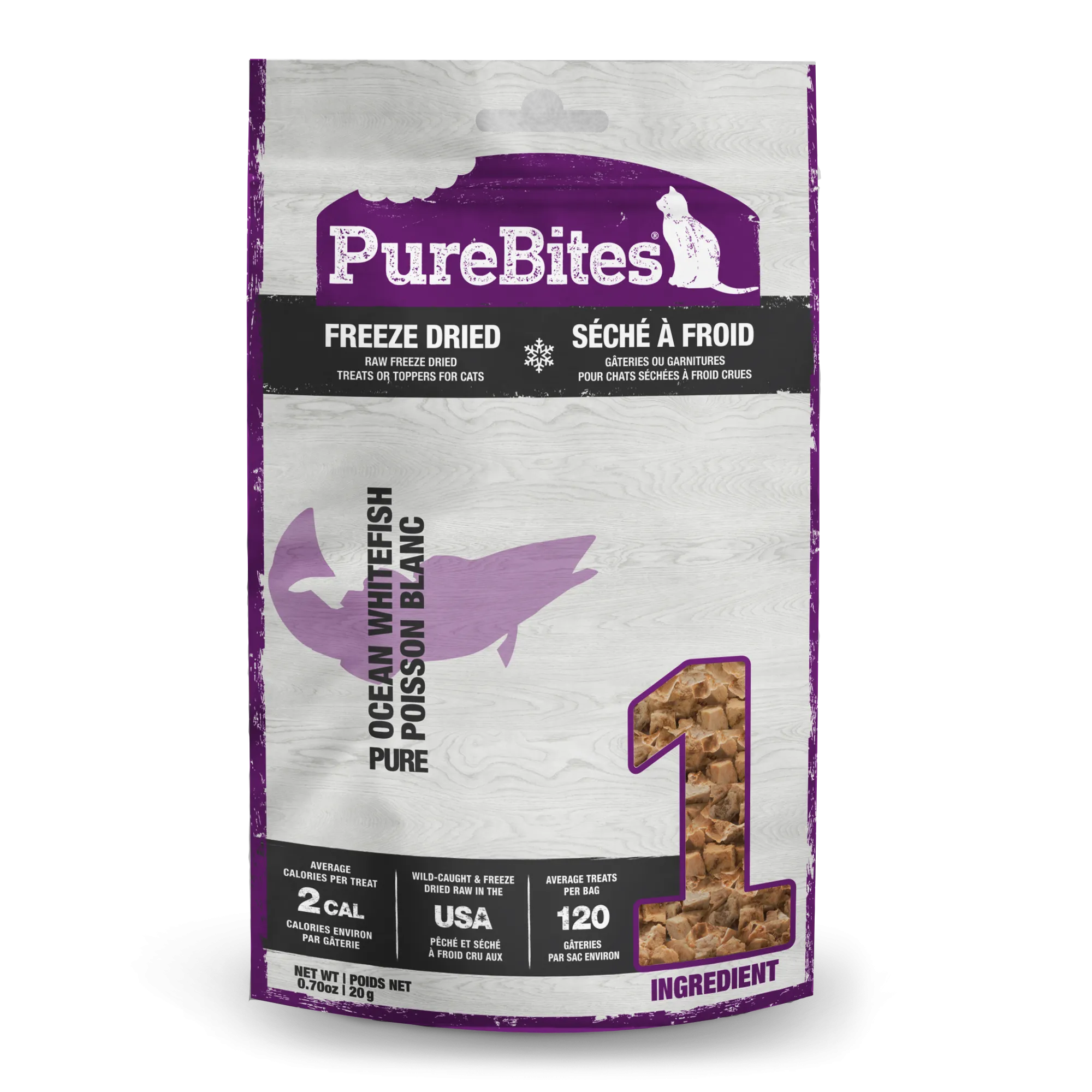 PureBites Cat Pacific Ocean Whitefish 20g cat treats, natural cat treats