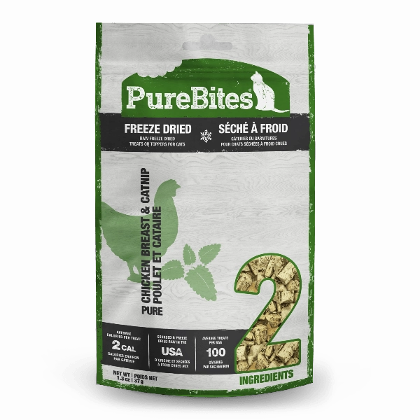 PureBites Freeze Dried Chicken Breast & Catnip Cat Treat, 37g