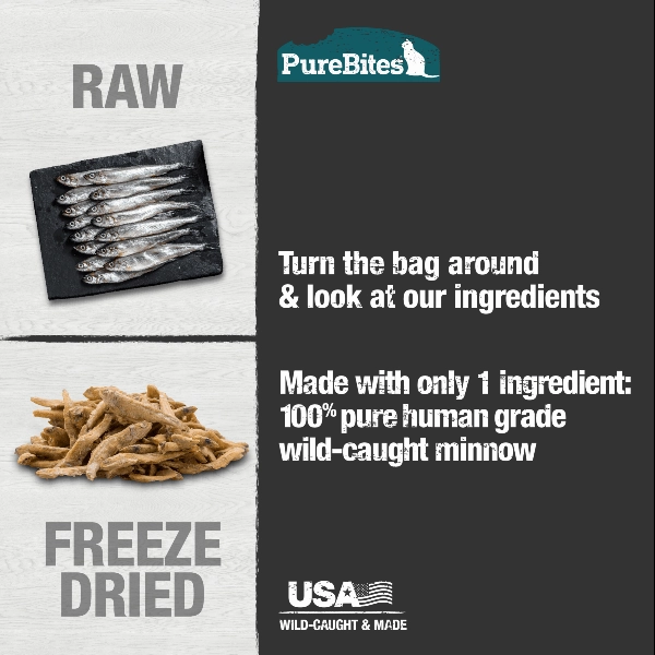 PureBites Freeze Dried Minnow Cat Treat, 66g