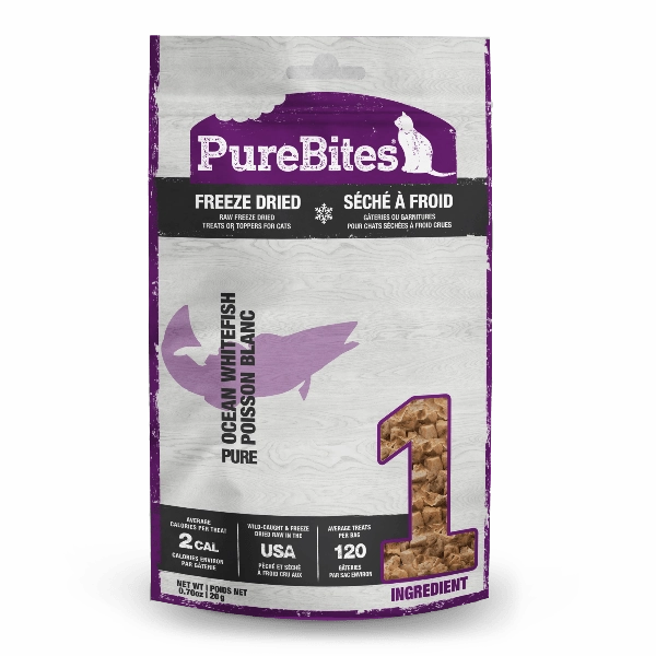 PureBites Freeze Dried Ocean Whitefish Cat Treat, 20g