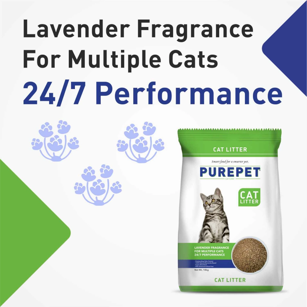 Purepet Lavender Scented Clumping Cat Litter and M Pets Basic Cat Litter Scoop (Red) Combo
