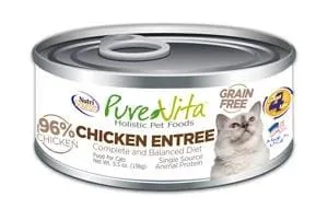 PureVita Grain Free 96% Real Chicken Entree Canned Cat Food wet cat food, canned cat food