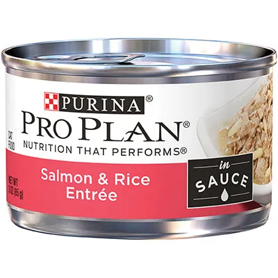 Purina Pro Plan Adult Salmon & Rice Entree in Sauce Canned Cat Food wet cat food, canned cat food