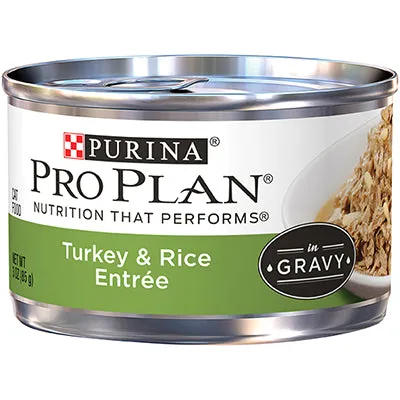 Purina Pro Plan Adult Turkey & Rice Entree in Gravy Canned Cat Food healthy cat food, premium dry cat food