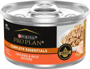 Purina Pro Plan Complete Essentials Chicken & Rice Entree in Gravy Canned Cat Food healthy cat food, premium dry cat food
