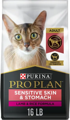 Purina Pro Plan Focus Adult Sensitive Skin & Stomach Lamb & Rice Formula Dry Cat Food healthy cat food, premium dry cat food