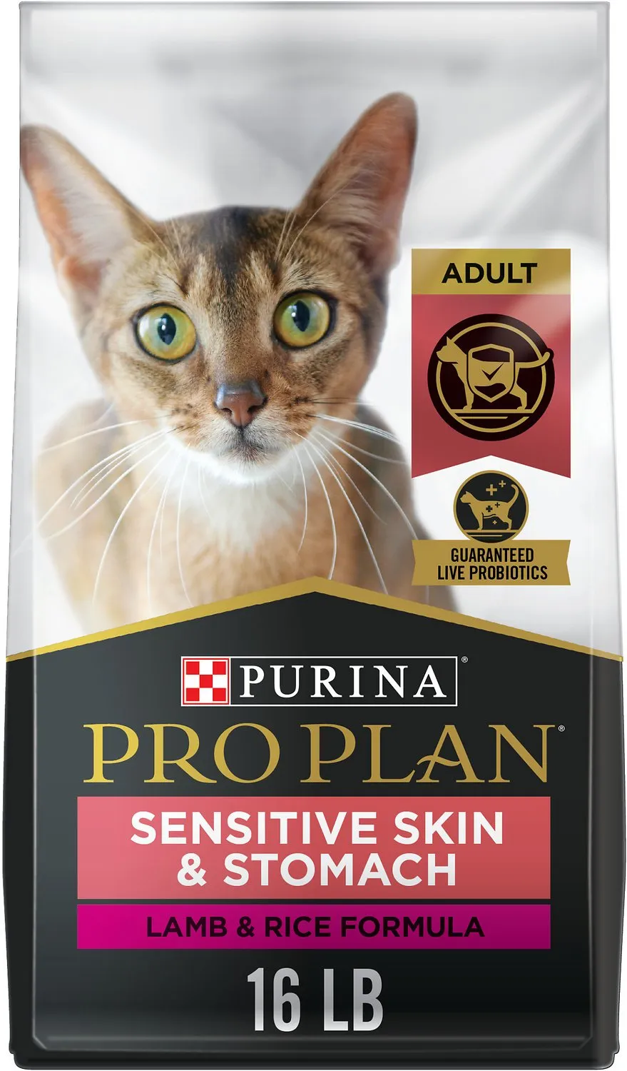 Purina Pro Plan Focus Adult Sensitive Skin & Stomach Lamb & Rice Formula Dry Cat Food healthy cat food, premium dry cat food